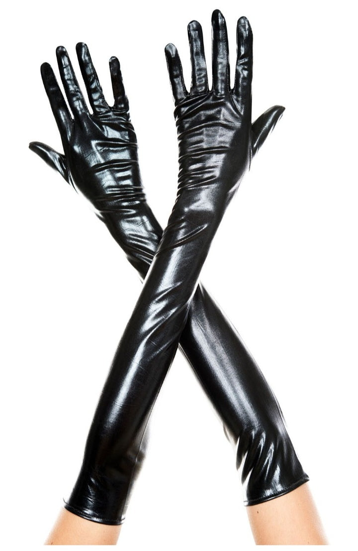 Extra Long Metallic Gloves