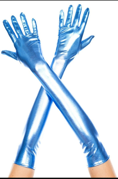 Extra Long Metallic Gloves