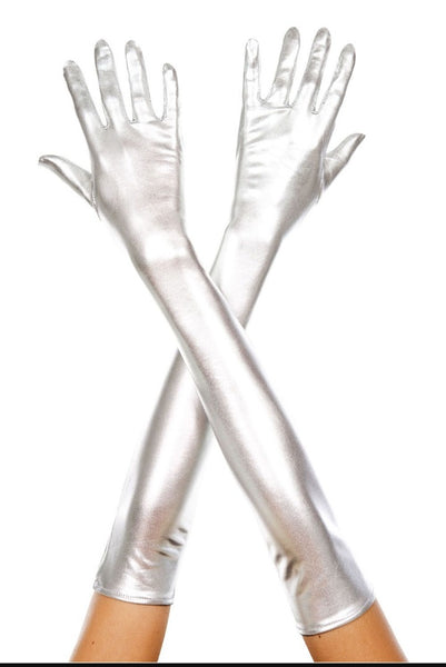 Extra Long Metallic Gloves